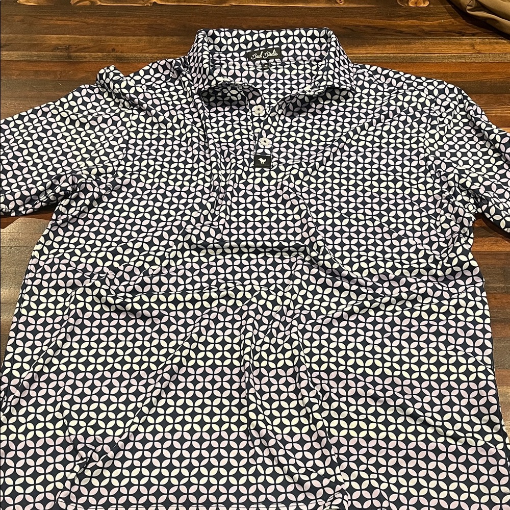 Bad Birdie Geometric Pattern Performance Polo - image 1